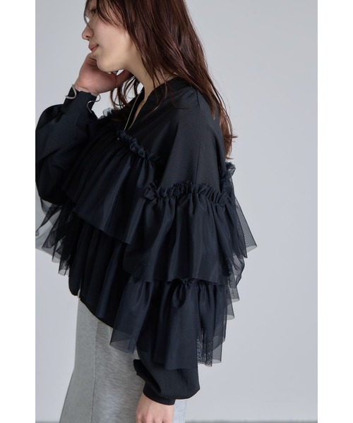 チュールフリルブルゾン（シャツ/ブラウス）｜&. NOSTALGIA（アンド