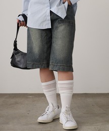 ROOPTOKYO | ヴィンテージ風 ダブルニー デニムハーフパンツ(デニムパンツ)