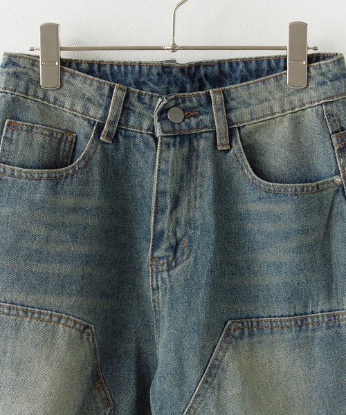 ROOPTOKYO(ループトウキョウ)の「ヴィンテージ風 ダブルニー デニムハーフパンツ(デニムパンツ・レディース・ブルー・FREE)」の3枚目の写真