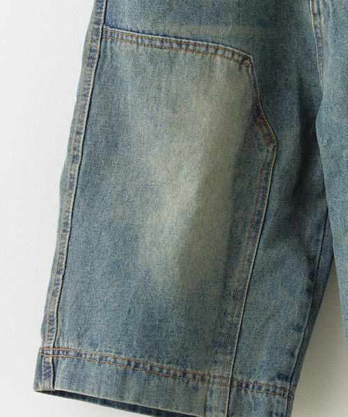 ROOPTOKYO(ループトウキョウ)の「ヴィンテージ風 ダブルニー デニムハーフパンツ(デニムパンツ・レディース・ブルー・FREE)」の6枚目の写真