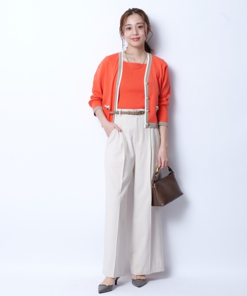 JUSGLITTY（ジャスグリッティー）の「合皮ベルト付ワイドパンツ（その他パンツ・レディース・ベージュ系その他/ライトブルー/ブラック・0/2/1）」の6枚目の写真