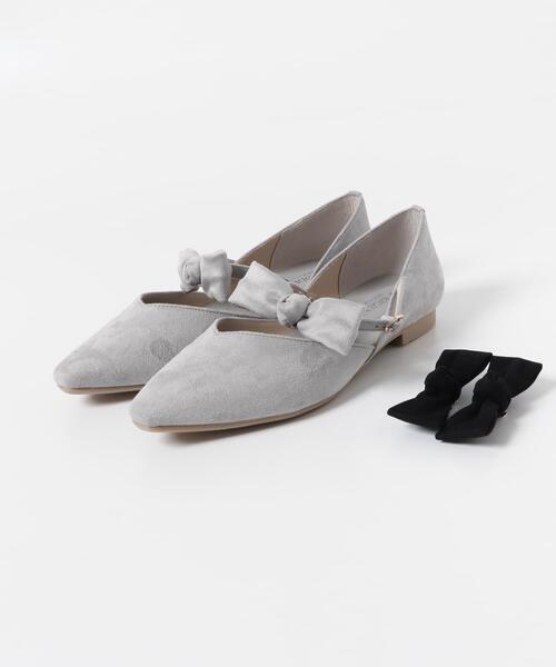 RODE SKO（ロデスコ）の「『WEB/一部店舗限定カラー』『MADE IN JAPAN』マルチWAYリボンパンプス（パンプス・レディース・ホワイト系その他/ブラック/ピンクベージュ/グレー・36/37/38）」の22枚目の写真