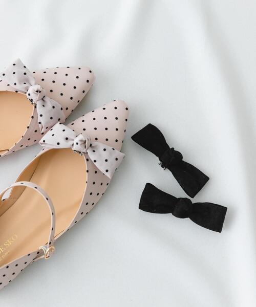 RODE SKO（ロデスコ）の「『WEB/一部店舗限定カラー』『MADE IN JAPAN』マルチWAYリボンパンプス（パンプス・レディース・ホワイト系その他/ブラック/ピンクベージュ/グレー・36/37/38）」の9枚目の写真