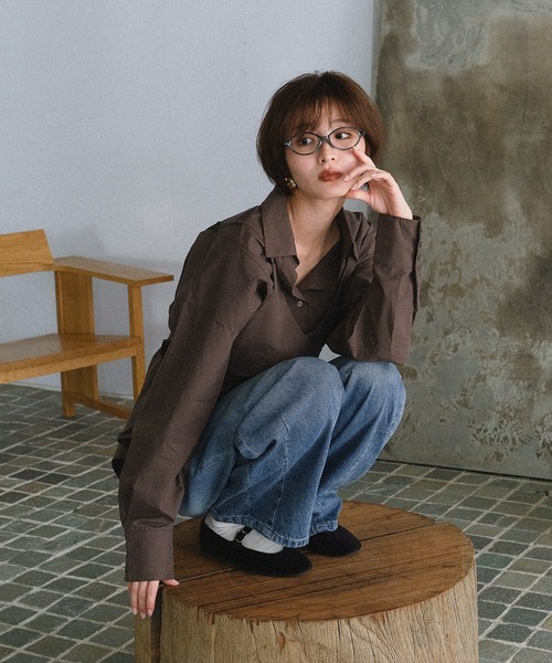 MUHET（ミュエータ）の「oval glasses / オーバルメガネ（メガネ・レディース・ブラウン/ブラック・FREE）」の6枚目の写真