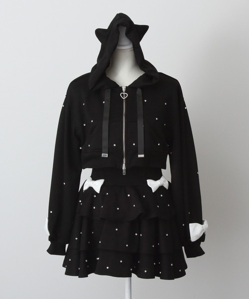 DearMyLove ウサミミポンチョ風コート オフホワイト M DearMyLove（ディアマイラブ）の「ウサミミポンチョ風コート