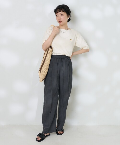 FREAK'S STORE(フリークスストア)の「ゴールドプレート 5分袖Tシャツ/半袖Tシャツ(Tシャツ/カットソー・レディース・オフホワイト/グレー/ブラック・フリ-)」の4枚目の写真