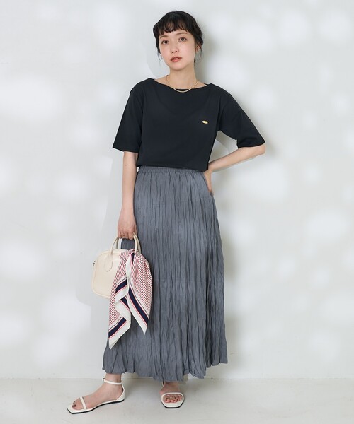 FREAK'S STORE(フリークスストア)の「ゴールドプレート 5分袖Tシャツ/半袖Tシャツ(Tシャツ/カットソー・レディース・オフホワイト/グレー/ブラック・フリ-)」の12枚目の写真