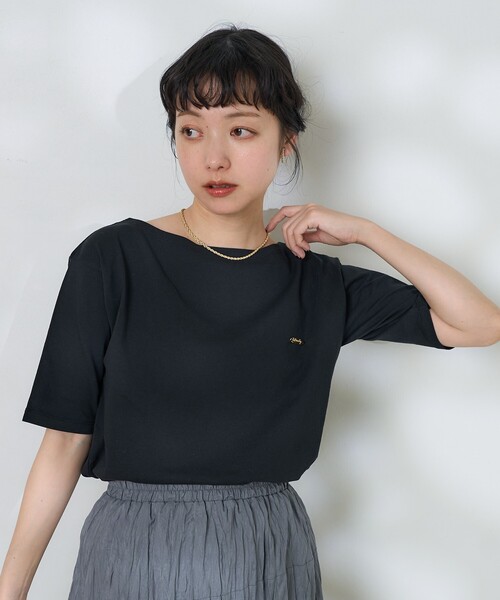FREAK'S STORE(フリークスストア)の「ゴールドプレート 5分袖Tシャツ/半袖Tシャツ(Tシャツ/カットソー・レディース・オフホワイト/グレー/ブラック・フリ-)」の17枚目の写真