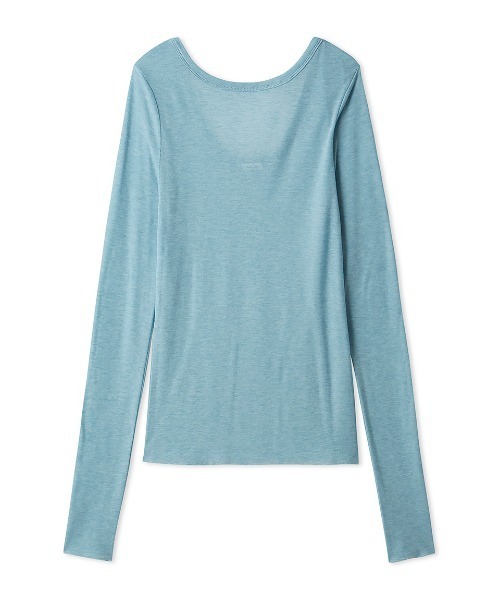 Mila Owen（ミラオーウェン）の「ウール混ボートネック後ろあきシアーロンT（Tシャツ/カットソー・レディース・ホワイト/イエロー/グレー/ブルー・0/1）」の22枚目の写真