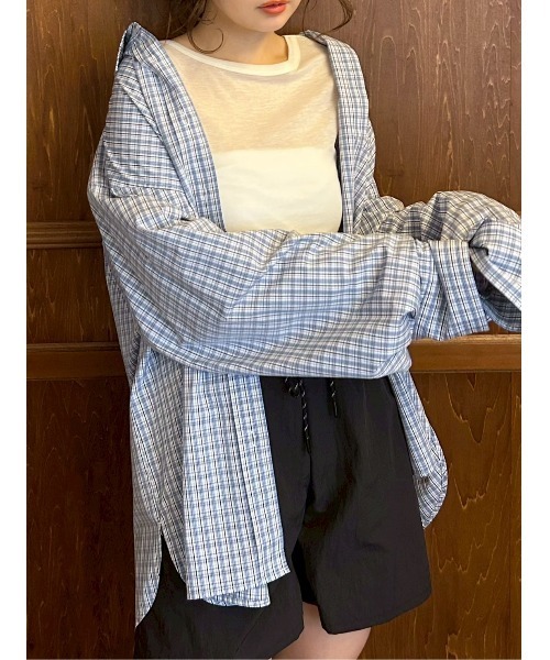 Mila Owen（ミラオーウェン）の「ウール混ボートネック後ろあきシアーロンT（Tシャツ/カットソー・レディース・ホワイト/イエロー/グレー/ブルー・0/1）」の12枚目の写真