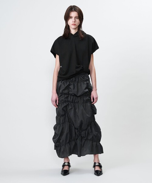 新品 UNITED ARROWS タフタ シャーリング ロングスカート セール】<ASTRAET>タフタ シャーリング ロングスカート