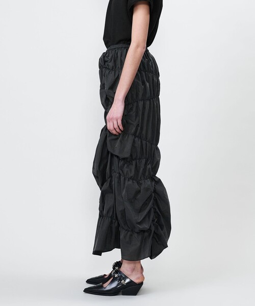セール】＜ASTRAET＞タフタ シャーリング ロングスカート