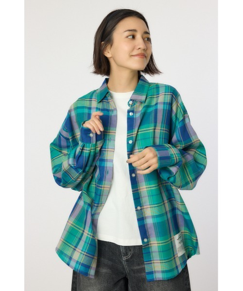 RODEO CROWNS WIDE BOWL(ロデオクラウンズワイドボウル)の「マルチパターンチェックシャツ(シャツ/ブラウス・レディース・ブラック系その他/グリーン系その他/イエロー系その他/ブルー系その他・FREE)」の3枚目の写真