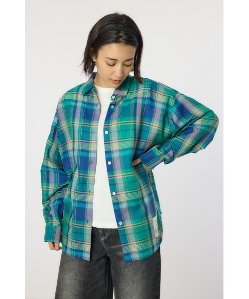 RODEO CROWNS WIDE BOWL(ロデオクラウンズワイドボウル)の「マルチパターンチェックシャツ(シャツ/ブラウス・レディース・ブラック系その他/グリーン系その他/イエロー系その他/ブルー系その他・FREE)」の16枚目の写真