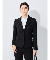 Perfect Suit FActory（パーフェクトスーツファクトリー）の「シルク混リクルートスーツ＜撥水・撥油＞テーラードジャケット　無地　ブラック（スーツジャケット・レディース）」