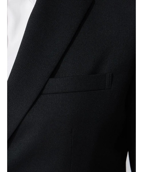 Perfect Suit FActory(パーフェクトスーツファクトリー)の「シルク混リクルートスーツ<撥水・撥油>テーラードジャケット 無地 ブラック(スーツジャケット・レディース・ブラック・13号/11号/9号/7号)」の9枚目の写真