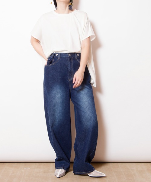 OSMOSIS（オズモーシス）の「タックデニムパンツ（デニムパンツ・レディース・ライトブルー/ブルー/ブラック系その他/ブルー系その他・ONE SIZE）」の19枚目の写真