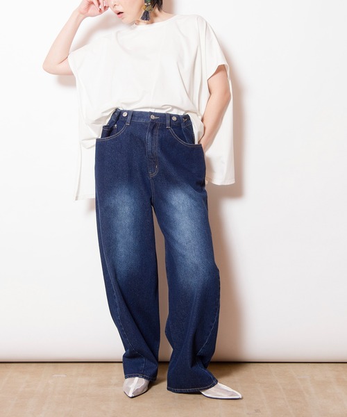 OSMOSIS（オズモーシス）の「タックデニムパンツ（デニムパンツ・レディース・ライトブルー/ブルー/ブラック系その他/ブルー系その他・ONE SIZE）」の21枚目の写真