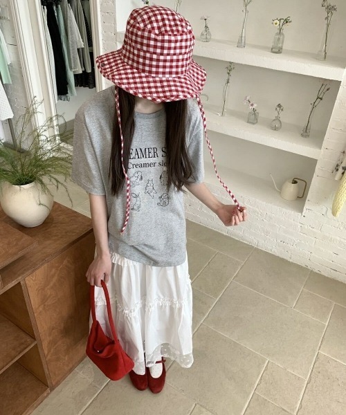 gossip!ロサンゼルス(ゴシップロサンゼルス)の「ヴィンテージ風 無地レースフリルティアードスカート(スカート・レディース・ホワイト・FREE)」の19枚目の写真