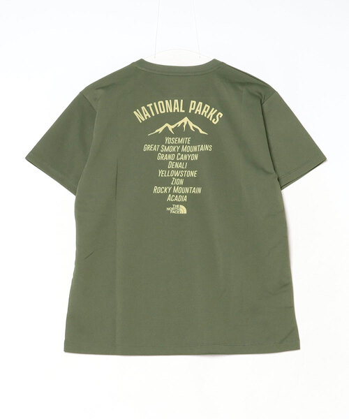 THE NORTH FACE（ザノースフェイス）の「ザ ノース フェイス THE NORTH FACE S/S TNF Bug Free Tee_ショートスリーブTNFバグフリーティー（Tシャツ/カットソー・レディース・グリーン/オフホワイト・S/M/L/XL）」の3枚目の写真