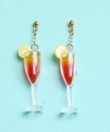 gargle（ガーグル）の「gargle ガーグル：ミニチュアシリーズ　カクテル２　マルガリータ　テキーラサンライズ　チャイナブルー　ピアス（ピアス（両耳用））」