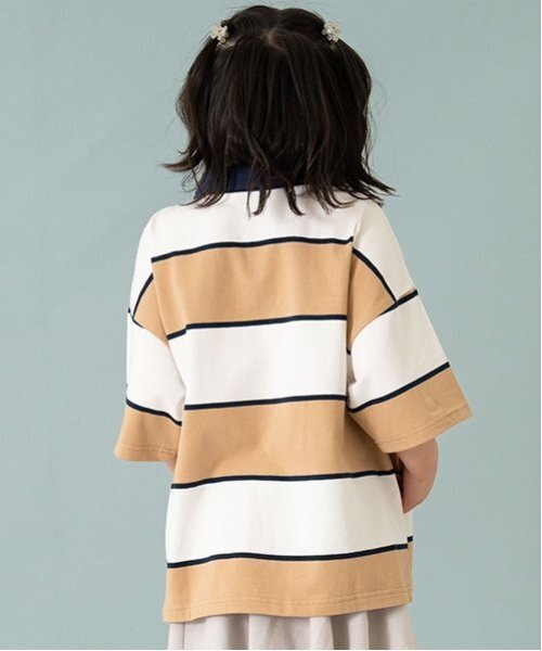 and D. petit main（アンドディープティマイン）の「【親子リンク】Kids衿つきラガー半T（Tシャツ/カットソー・キッズ・ベージュ/ネイビー/オフホワイト・110cm/120cm/90cm/150cm/140cm/100cm/130cm）」の13枚目の写真