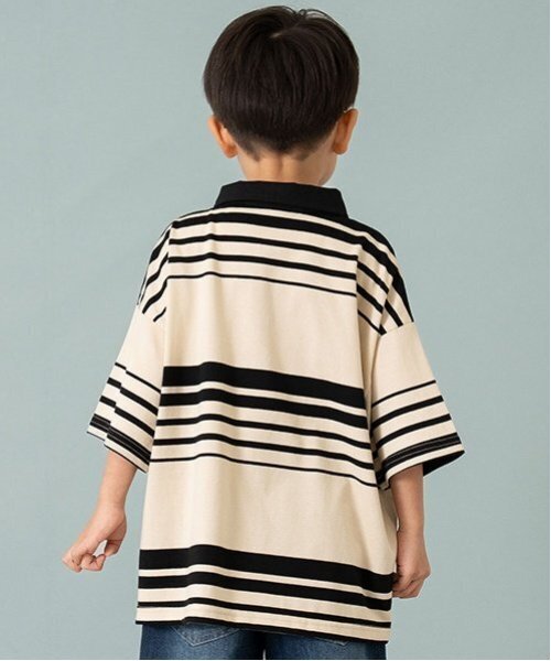 and D. petit main（アンドディープティマイン）の「【親子リンク】Kids衿つきラガー半T（Tシャツ/カットソー・キッズ・ベージュ/ネイビー/オフホワイト・110cm/120cm/90cm/150cm/140cm/100cm/130cm）」の17枚目の写真