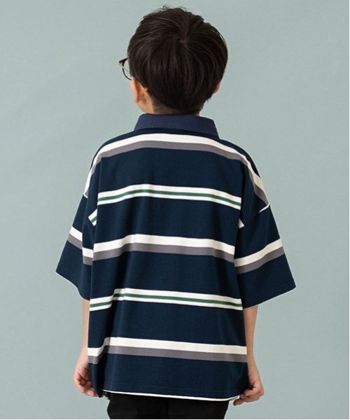 and D. petit main（アンドディープティマイン）の「【親子リンク】Kids衿つきラガー半T（Tシャツ/カットソー・キッズ・ベージュ/ネイビー/オフホワイト・110cm/120cm/90cm/150cm/140cm/100cm/130cm）」の20枚目の写真