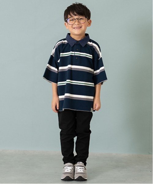 and D. petit main（アンドディープティマイン）の「【親子リンク】Kids衿つきラガー半T（Tシャツ/カットソー・キッズ・ベージュ/ネイビー/オフホワイト・110cm/120cm/90cm/150cm/140cm/100cm/130cm）」の21枚目の写真