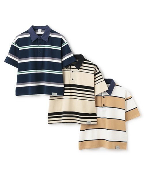 and D. petit main（アンドディープティマイン）の「【親子リンク】Kids衿つきラガー半T（Tシャツ/カットソー・キッズ・ベージュ/ネイビー/オフホワイト・110cm/120cm/90cm/150cm/140cm/100cm/130cm）」の8枚目の写真