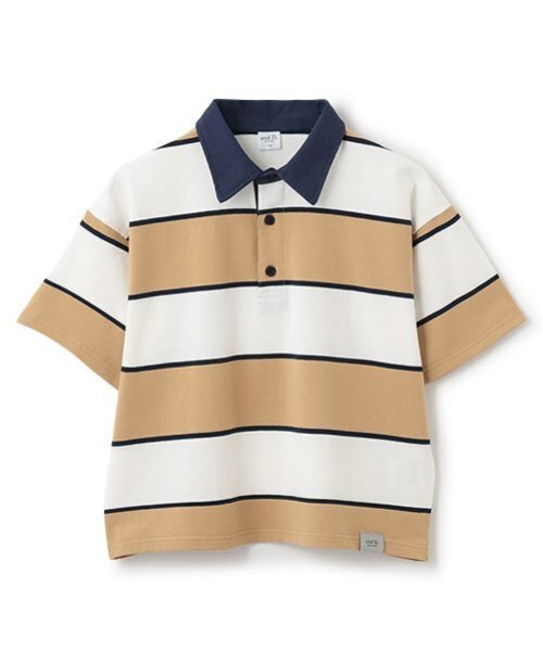 and D. petit main（アンドディープティマイン）の「【親子リンク】Kids衿つきラガー半T（Tシャツ/カットソー・キッズ・ベージュ/ネイビー/オフホワイト・110cm/120cm/90cm/150cm/140cm/100cm/130cm）」の6枚目の写真