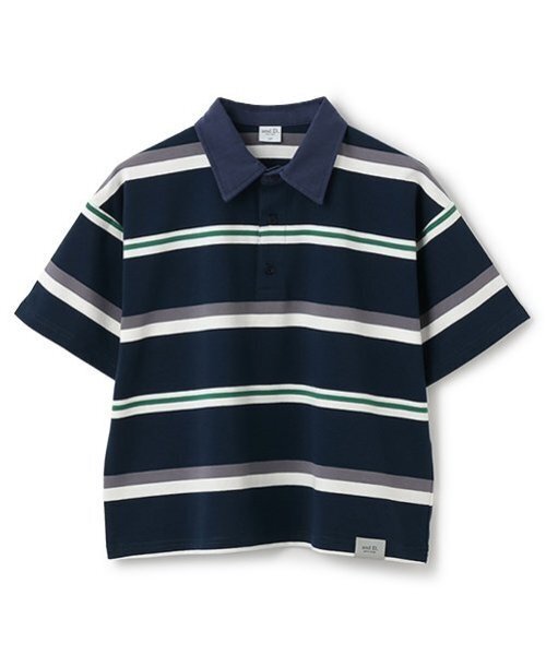 and D. petit main（アンドディープティマイン）の「【親子リンク】Kids衿つきラガー半T（Tシャツ/カットソー・キッズ・ベージュ/ネイビー/オフホワイト・110cm/120cm/90cm/150cm/140cm/100cm/130cm）」の5枚目の写真