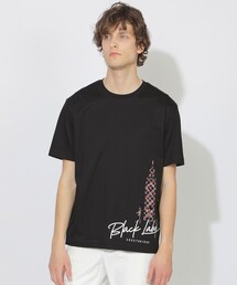 黒 半袖Tシャツ ブルーレーベル　【新品タグ付き】 AZUL BY MOUSSY | ネックジャガードロゴ半袖Tシャツ (Tシャツ
