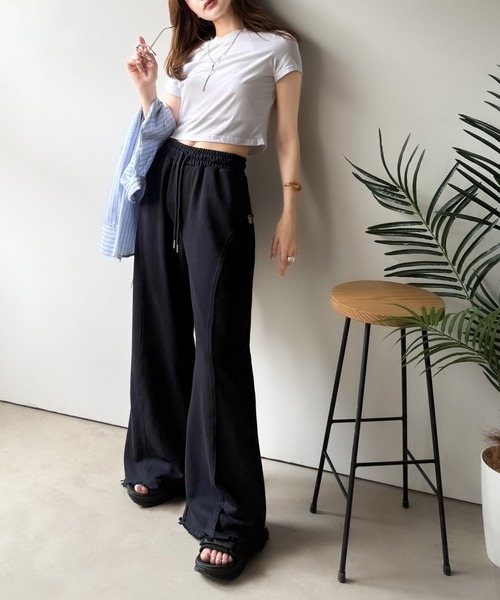 Java（ジャバ）の「《JaVaジャバコラボ》ディティールで差が付く。裾クラッシュ裏毛美脚フレアパンツ（スウェットパンツ・レディース・オートミール/ブラック/杢グレー・LARGE/MEDIUM/SMALL/X-LARGE）」の17枚目の写真