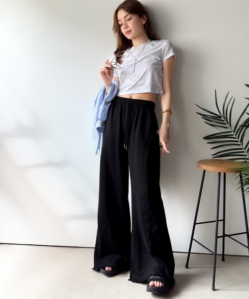 Java（ジャバ）の「《JaVaジャバコラボ》ディティールで差が付く。裾クラッシュ裏毛美脚フレアパンツ（スウェットパンツ・レディース・オートミール/ブラック/杢グレー・LARGE/MEDIUM/SMALL/X-LARGE）」の20枚目の写真