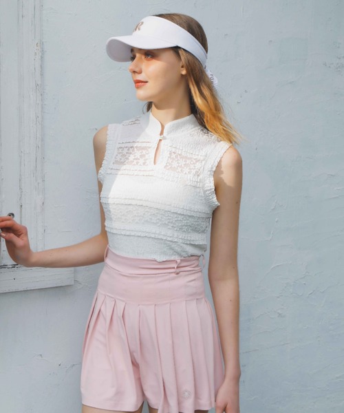 セール】【RIENDA GOLF】カットレーストップス 夏服（Tシャツ