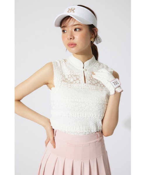 セール】【RIENDA GOLF】カットレーストップス 夏服（Tシャツ