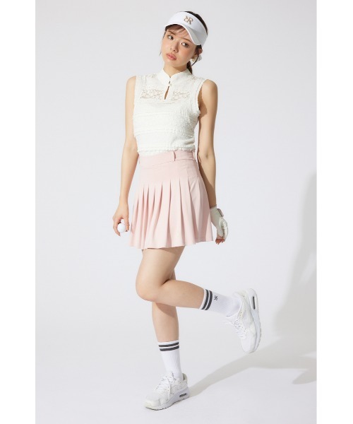 RIENDA GOLF(リエンダゴルフ)の「【RIENDA GOLF】カットレーストップス 夏服 ノースリーブトップス(Tシャツ/カットソー・レディース・ブラック/ライトブルー/ホワイト・SMALL/MEDIUM)」の7枚目の写真