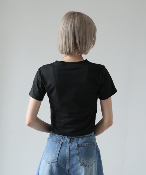 Ulysses(ユリシス)の「ロゴプリントクロップドTシャツ(Tシャツ/カットソー・レディース・ブラック/ホワイト・F)」の13枚目の写真