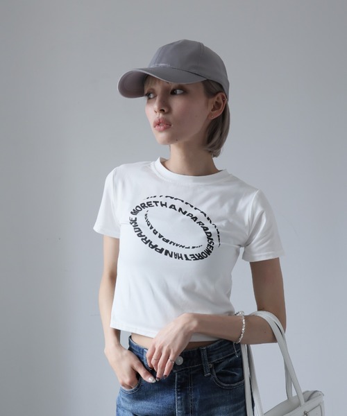 Ulysses(ユリシス)の「ロゴプリントクロップドTシャツ(Tシャツ/カットソー・レディース・ブラック/ホワイト・F)」の19枚目の写真