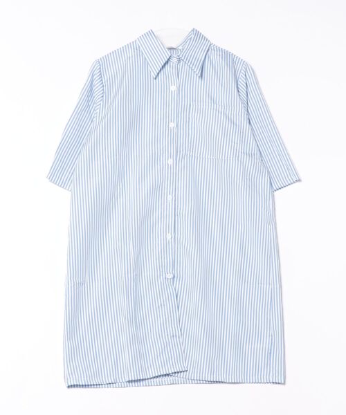 urge：（アージコロン ）の「【URGE：】ストライプ 半袖 シャツ ワンピース（シャツワンピース・レディース・ブラック/ブルー・SMALL/MEDIUM/LARGE/X-LARGE）」の9枚目の写真