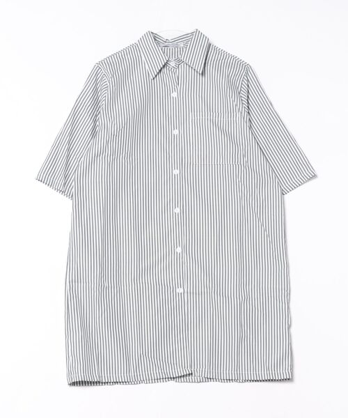 urge：（アージコロン ）の「【URGE：】ストライプ 半袖 シャツ ワンピース（シャツワンピース・レディース・ブラック/ブルー・SMALL/MEDIUM/LARGE/X-LARGE）」の7枚目の写真
