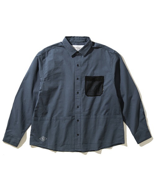 Kinetics(キネティクス)の「POLER STRECH MULTI POCKET L/S RELAX FIT SHIRT JKT (ポーラー ストレッチマルチポケットエルエスリラックスフィットシャツジャケット)(シャツ/ブラウス・メンズ・ネイビー・X-LARGE/MEDIUM/LARGE)」の1枚目の写真