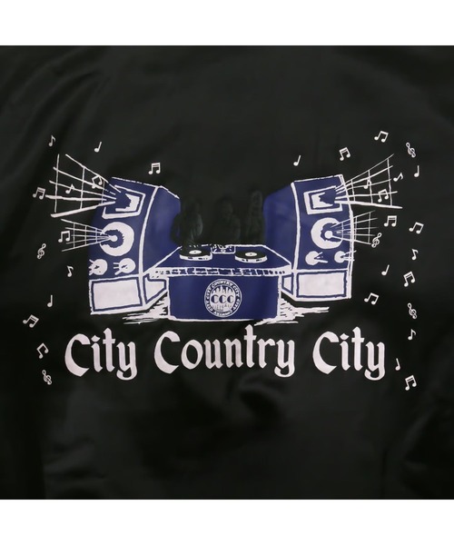 CITY COUNTRY CITY(シティーカントリーシティー)の「CITY COUNTRY CITY SATAIN VARSITY JACKET CCC-233J002(その他アウター・メンズ・ブラック・X-LARGE/LARGE/MEDIUM)」の3枚目の写真