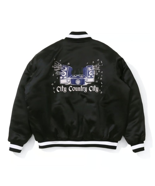 CITY COUNTRY CITY(シティーカントリーシティー)の「CITY COUNTRY CITY SATAIN VARSITY JACKET CCC-233J002(その他アウター・メンズ・ブラック・X-LARGE/LARGE/MEDIUM)」の5枚目の写真