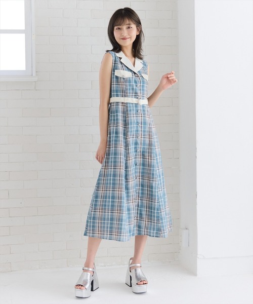 未使用級 ブルーレーベル 赤チェック ノースリーブ シャツ
