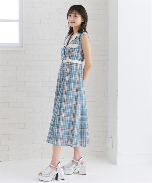 セール ノースリーブチェック柄シャツワンピース 10_3e815132-f63a-452a-a061-