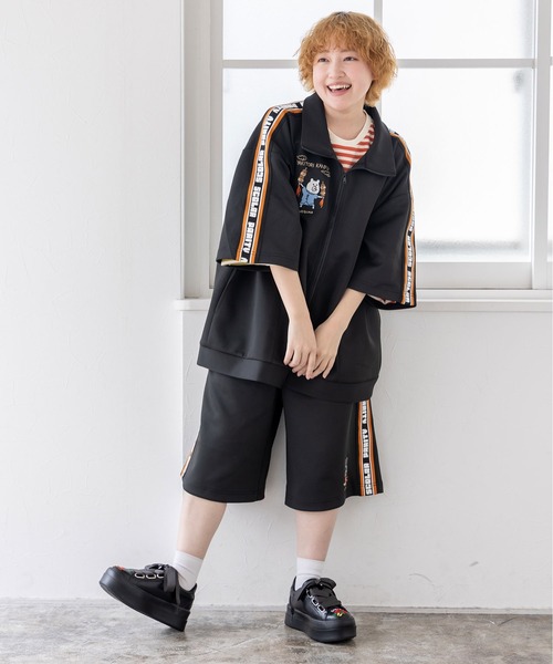 ScoLar（スカラー）の「352104：カンフークマ刺繍 ジャージハーフ