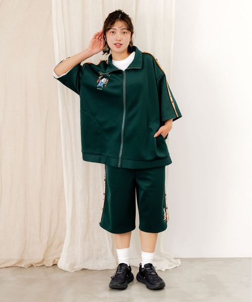 ScoLar（スカラー）の「352104：カンフークマ刺繍 ジャージハーフ