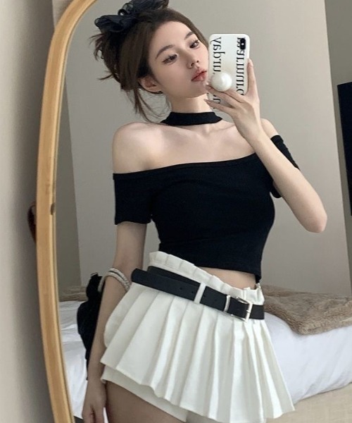 tシャツ オフショルZIPカットTEE　579429 レディース 楽天市場】オフショルダーtシャツ レディース オフショルダー T